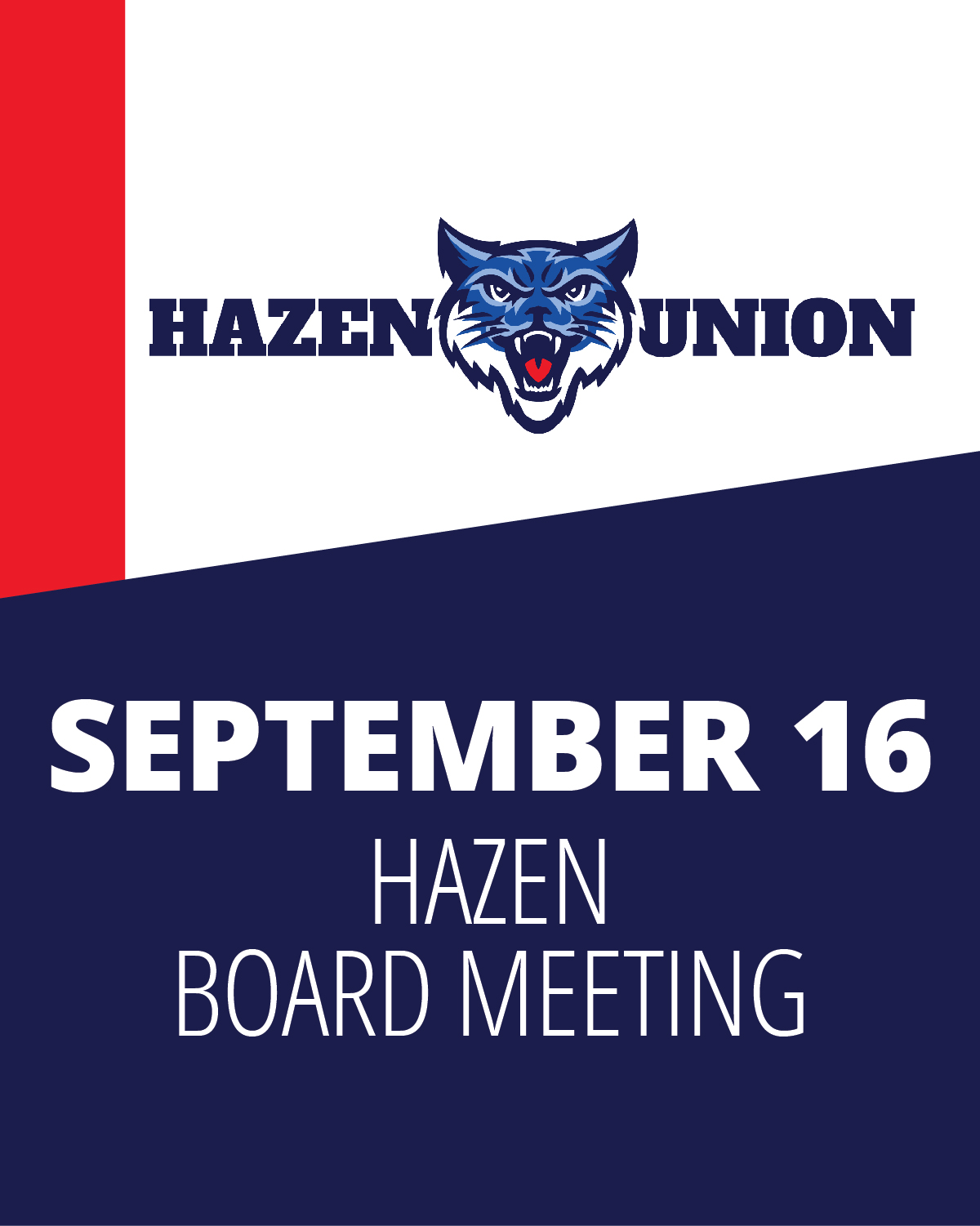 Hazen Board Meeting, September 16